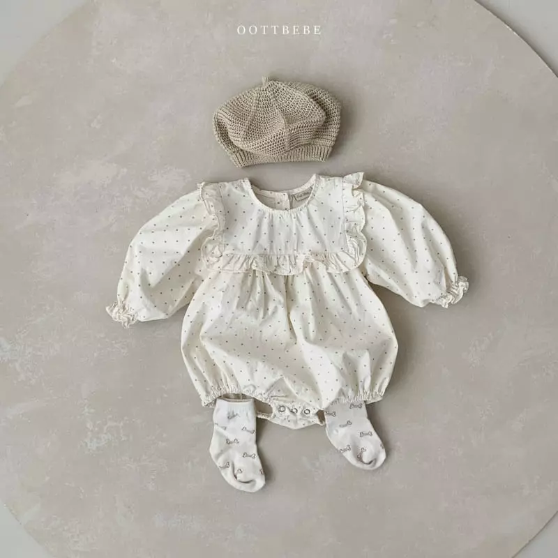 Oott Bebe - Korean Baby Fashion - #babyoutfit - Central Frill Bodysuit