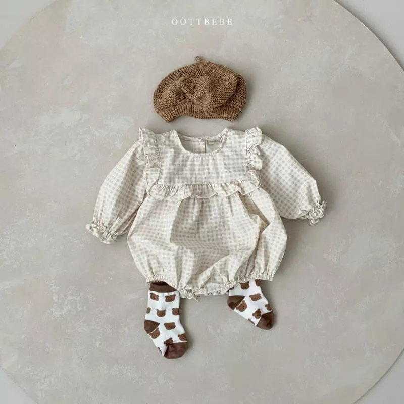 Oott Bebe - Korean Baby Fashion - #babyoutfit - Central Frill Bodysuit - 2