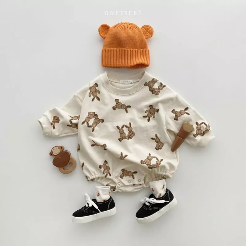 Oott Bebe - Korean Baby Fashion - #babyootd - Cookie Bear Romper - 4