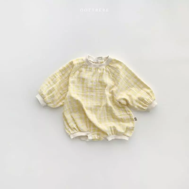 Oott Bebe - Korean Baby Fashion - #babywear - Check Slub Bodysuit