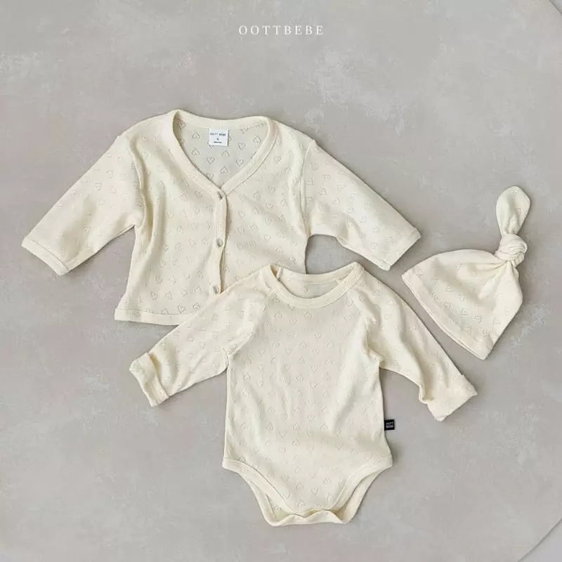 Oott Bebe - Korean Baby Fashion - #babywear - Lovely Romper with Cardigan & Bonnet - 11
