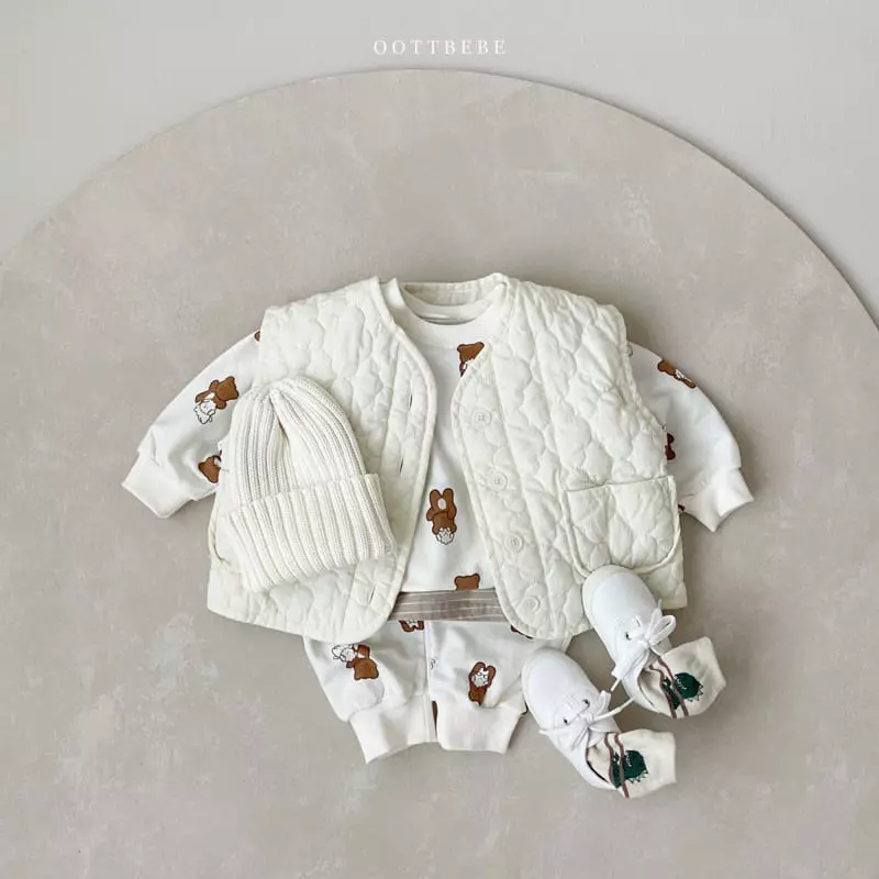 Oott Bebe - Korean Baby Fashion - #babywear - Oott Bear Top Bottom Set - 9