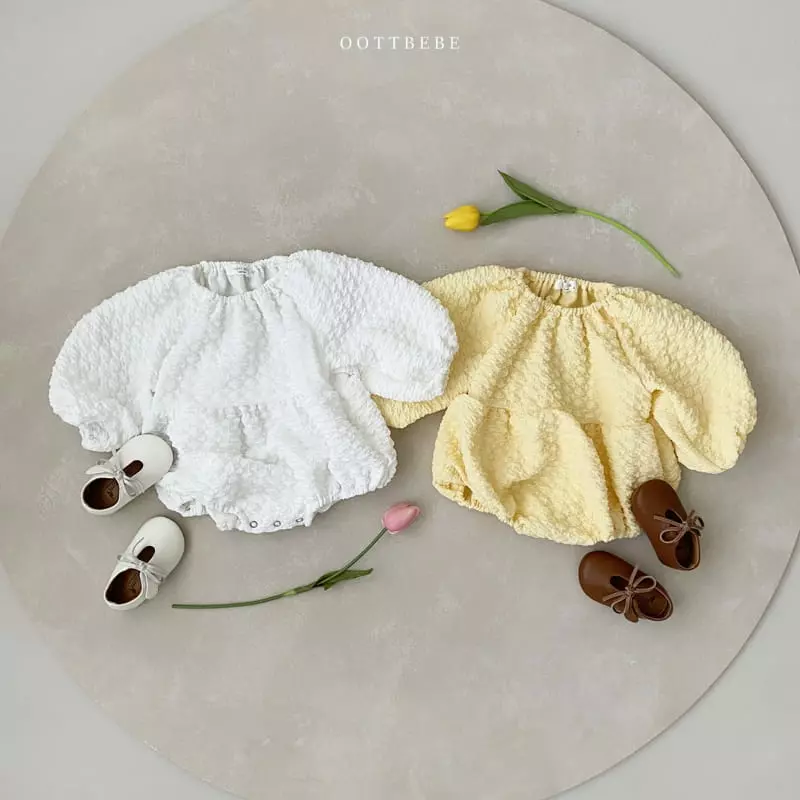 Oott Bebe - Korean Baby Fashion - #onlinebabyboutique - Cabbage Bodysuit with Hairband - 10