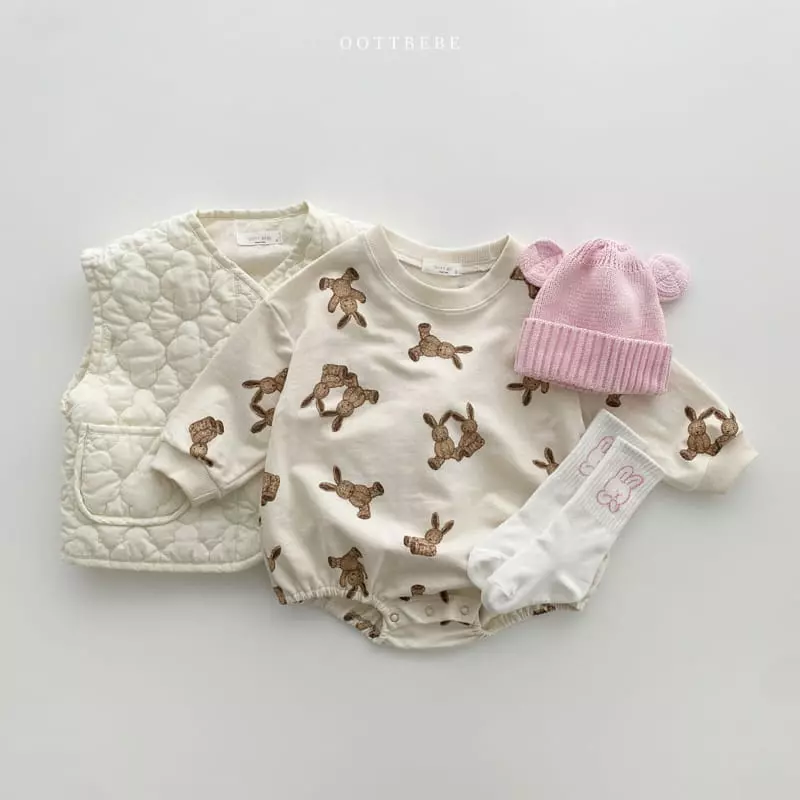 Oott Bebe - Korean Baby Fashion - #onlinebabyboutique - Cookie Bear Romper - 7
