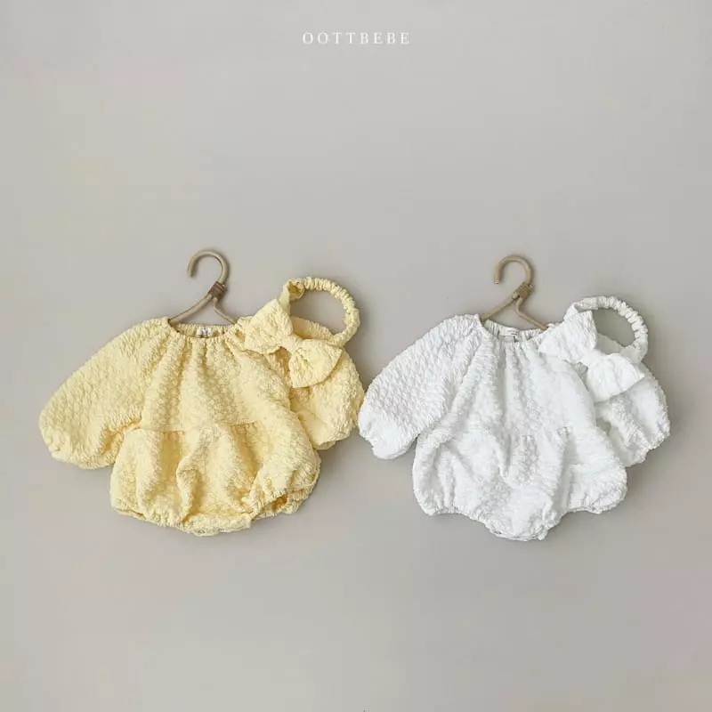 Oott Bebe - Korean Baby Fashion - #onlinebabyshop - Cabbage Bodysuit with Hairband - 11