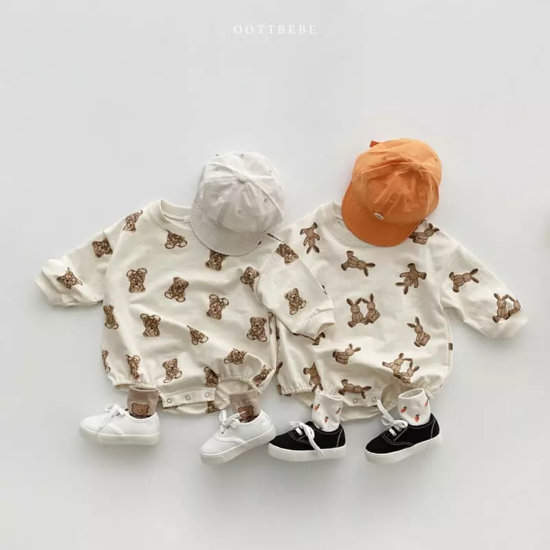 Oott Bebe - Korean Baby Fashion - #onlinebabyshop - Cookie Bear Romper - 8