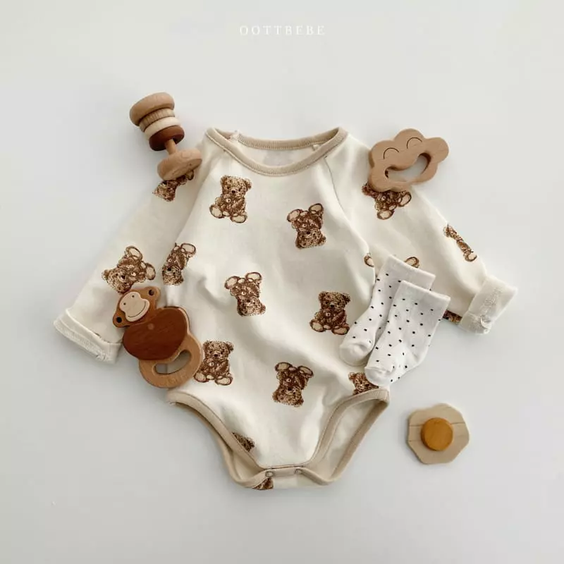 Oott Bebe - Korean Baby Fashion - #onlinebabyshop - Rabbit Bear Romper - 7
