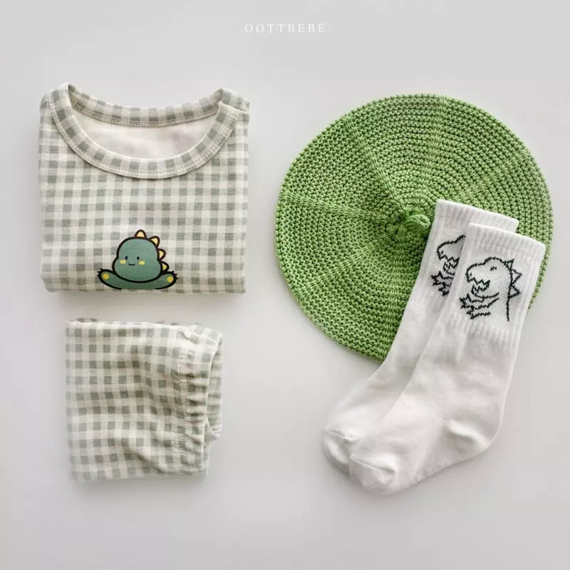 Oott Bebe - Korean Children Fashion - #Kfashion4kids - Juju Check Easywear Set - 12