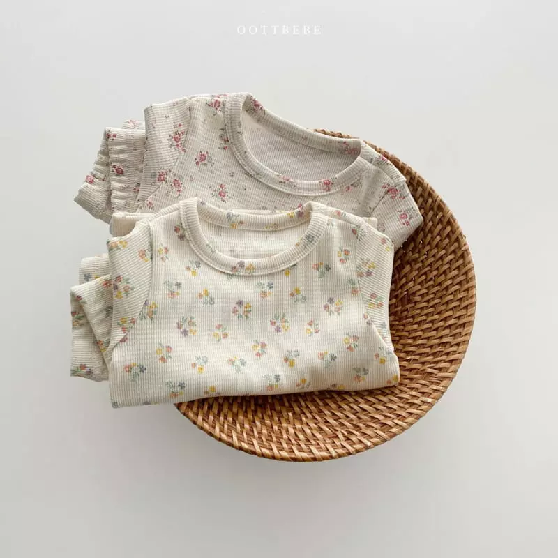 Oott Bebe - Korean Children Fashion - #childofig - Waffle Flower Easywear - 6