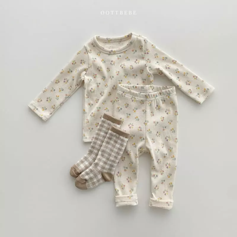 Oott Bebe - Korean Children Fashion - #childofig - Waffle Flower Easywear - 7