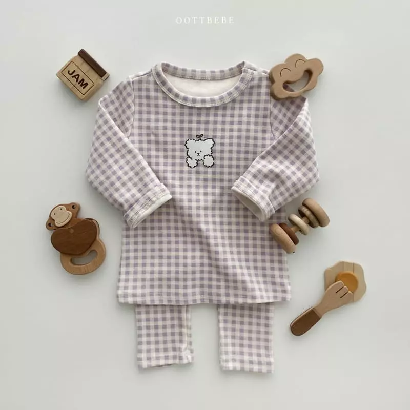 Oott Bebe - Korean Children Fashion - #stylishchildhood - Juju Check Easywear Set - 4