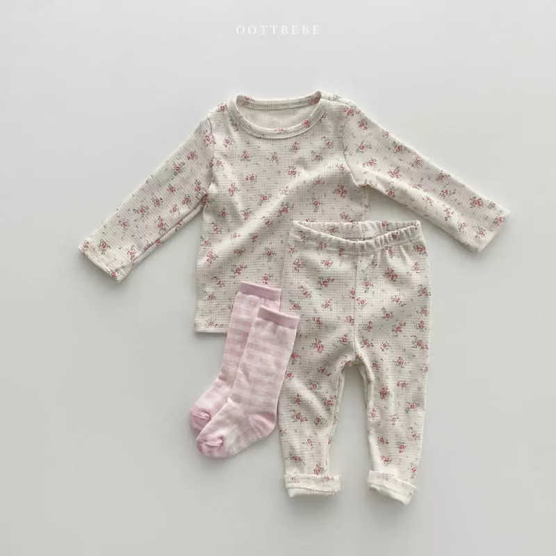 Oott Bebe - Korean Children Fashion - #childrensboutique - Waffle Flower Easywear - 8