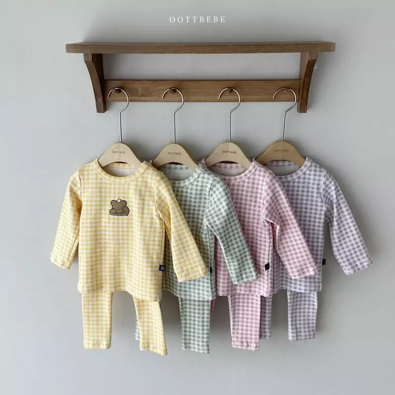 Oott Bebe - Korean Children Fashion - #childrensboutique - Juju Check Easywear Set - 5