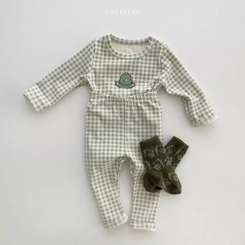 Oott Bebe - Korean Children Fashion - #discoveringself - Juju Check Easywear Set - 7