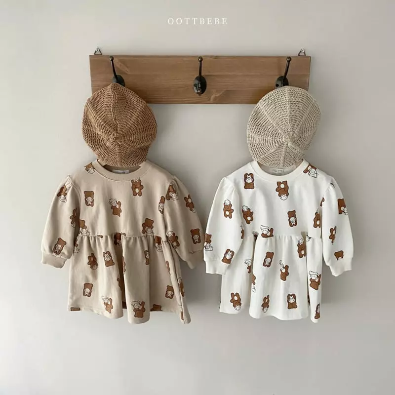 Oott Bebe - Korean Children Fashion - #fashionkids - Oott Bear One-piece - 3