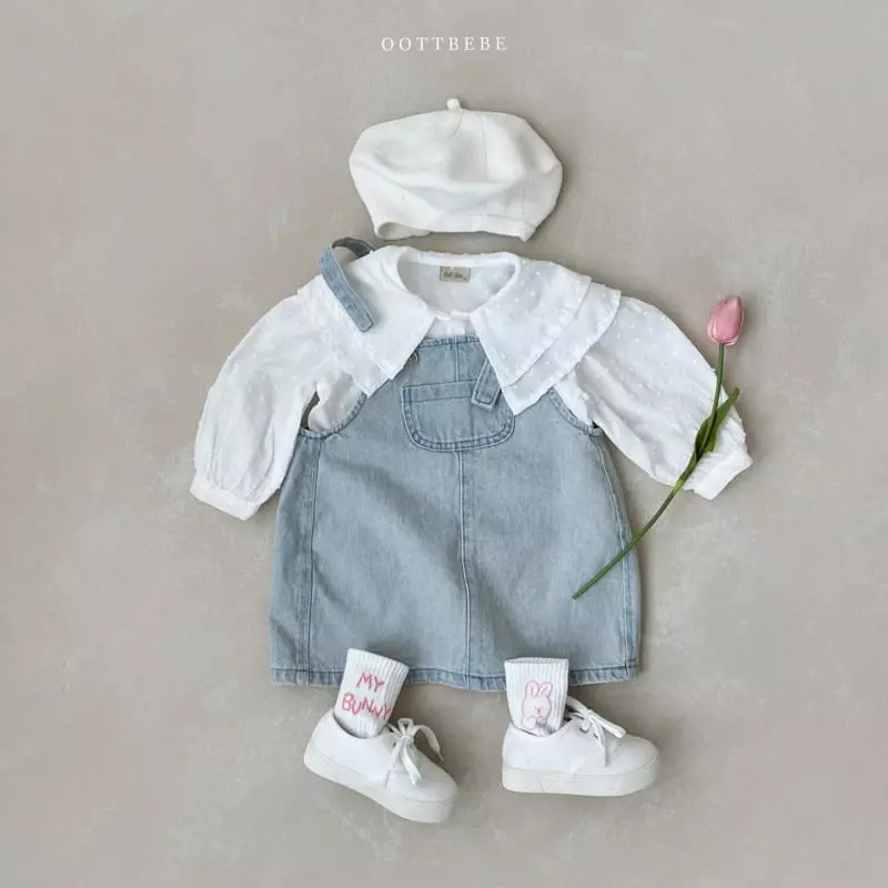 Oott Bebe - Korean Children Fashion - #fashionkids - Pom Pom Collar Blouse - 9
