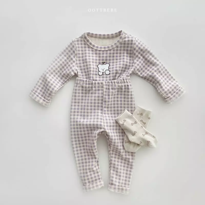 Oott Bebe - Korean Children Fashion - #fashionkids - Juju Check Easywear Set - 8