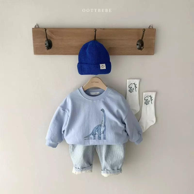 Oott Bebe - Korean Children Fashion - #kidsshorts - Spring Dino Sweatshirt - 7
