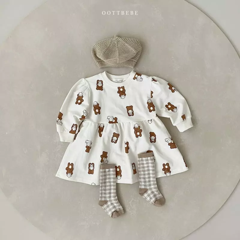 Oott Bebe - Korean Children Fashion - #fashionkids - Oott Bear One-piece - 4