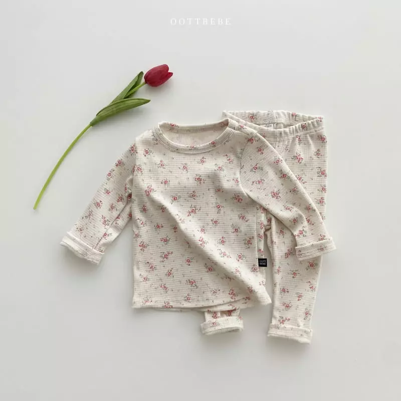 Oott Bebe - Korean Children Fashion - #littlefashionista - Waffle Flower Easywear - 2