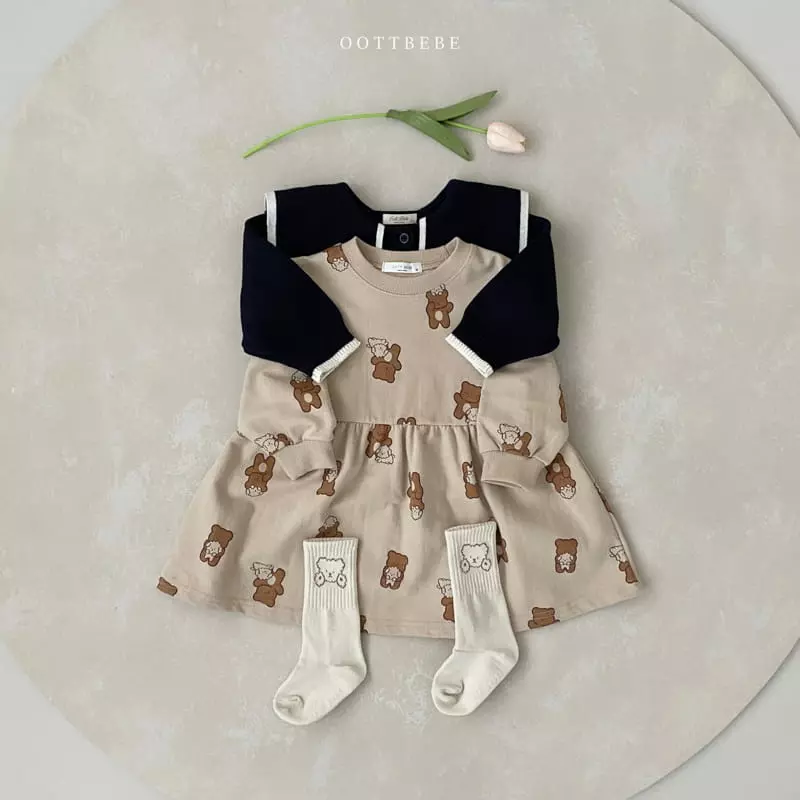Oott Bebe - Korean Children Fashion - #littlefashionista - Oott Bear One-piece - 8