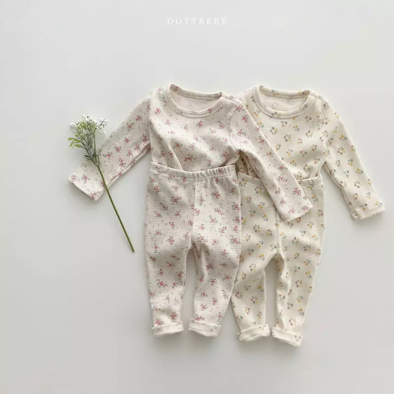 Oott Bebe - Korean Children Fashion - #magicofchildhood - Waffle Flower Easywear - 3