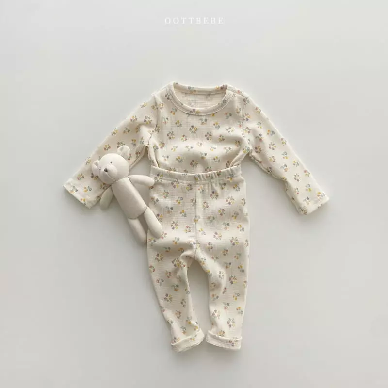 Oott Bebe - Korean Children Fashion - #magicofchildhood - Waffle Flower Easywear - 4