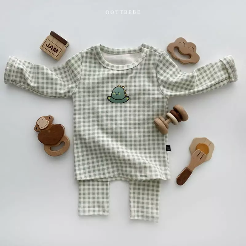 Oott Bebe - Korean Children Fashion - #stylishchildhood - Juju Check Easywear Set - 3
