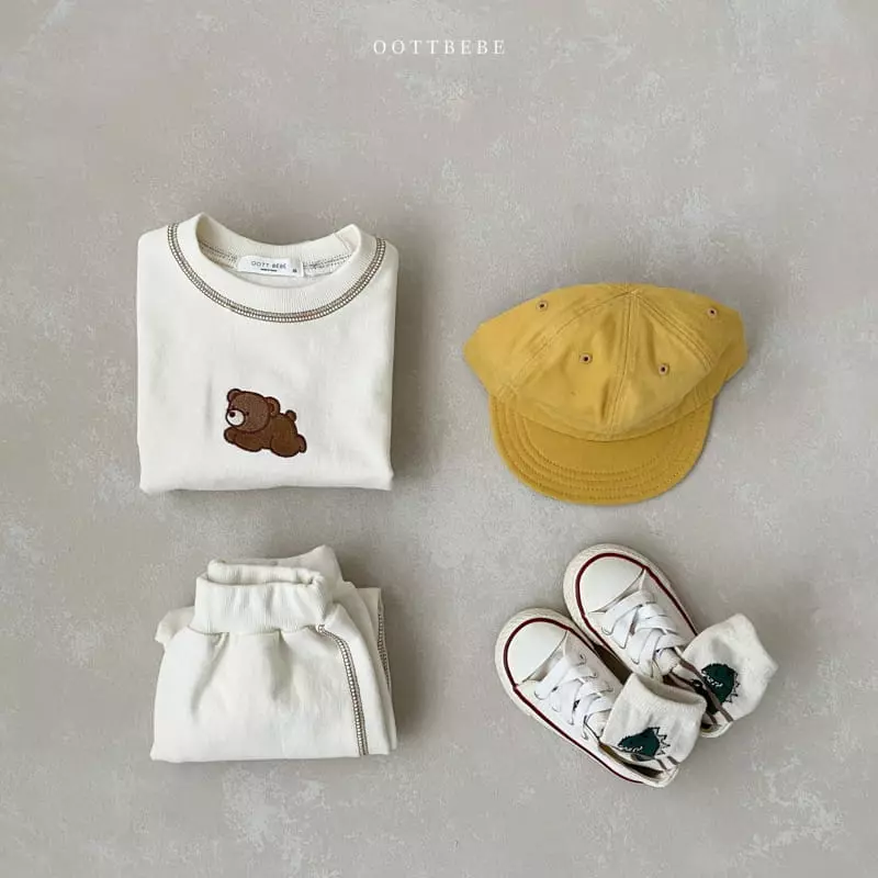 Oott Bebe - Korean Children Fashion - #todddlerfashion - Hi Bear Top Bottom Set - 6