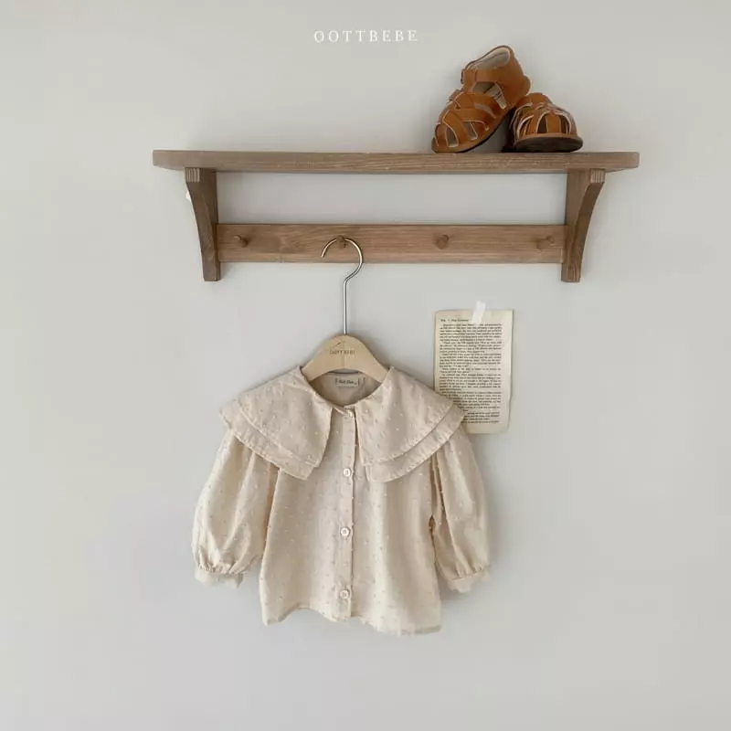 Oott Bebe - Korean Children Fashion - #toddlerclothing - Pom Pom Collar Blouse - 3