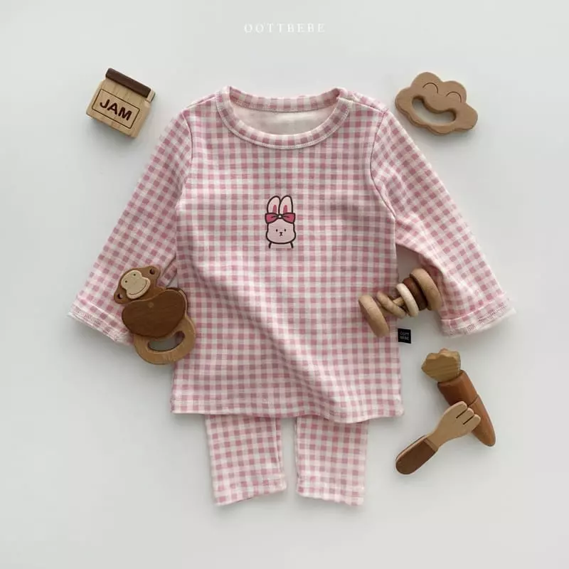 Oott Bebe - Korean Children Fashion - #toddlerclothing - Juju Check Easywear Set - 2