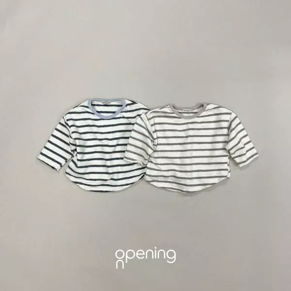 Opening & - Korean Children Fashion - #Kfashion4kids - Waffle Stripes Tee - 5