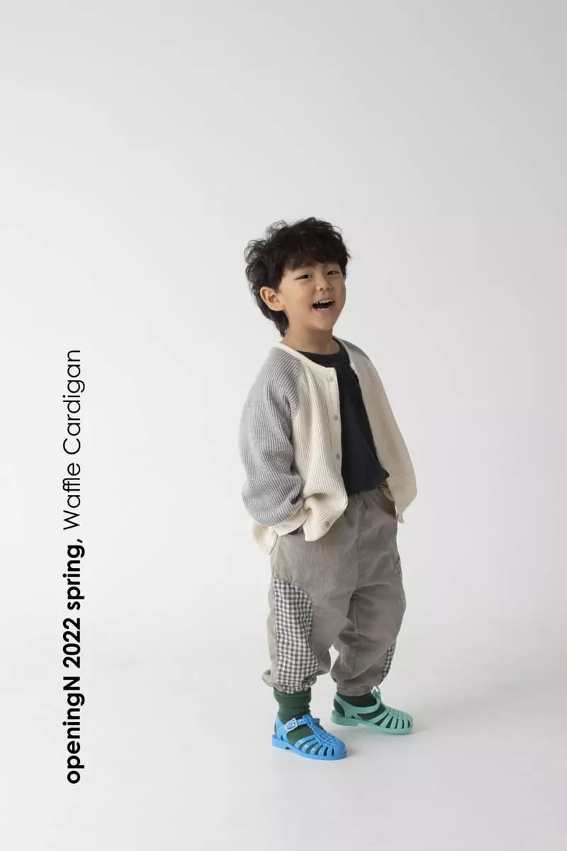 Opening & - Korean Children Fashion - #Kfashion4kids - Cream Waffle Cardigan - 3