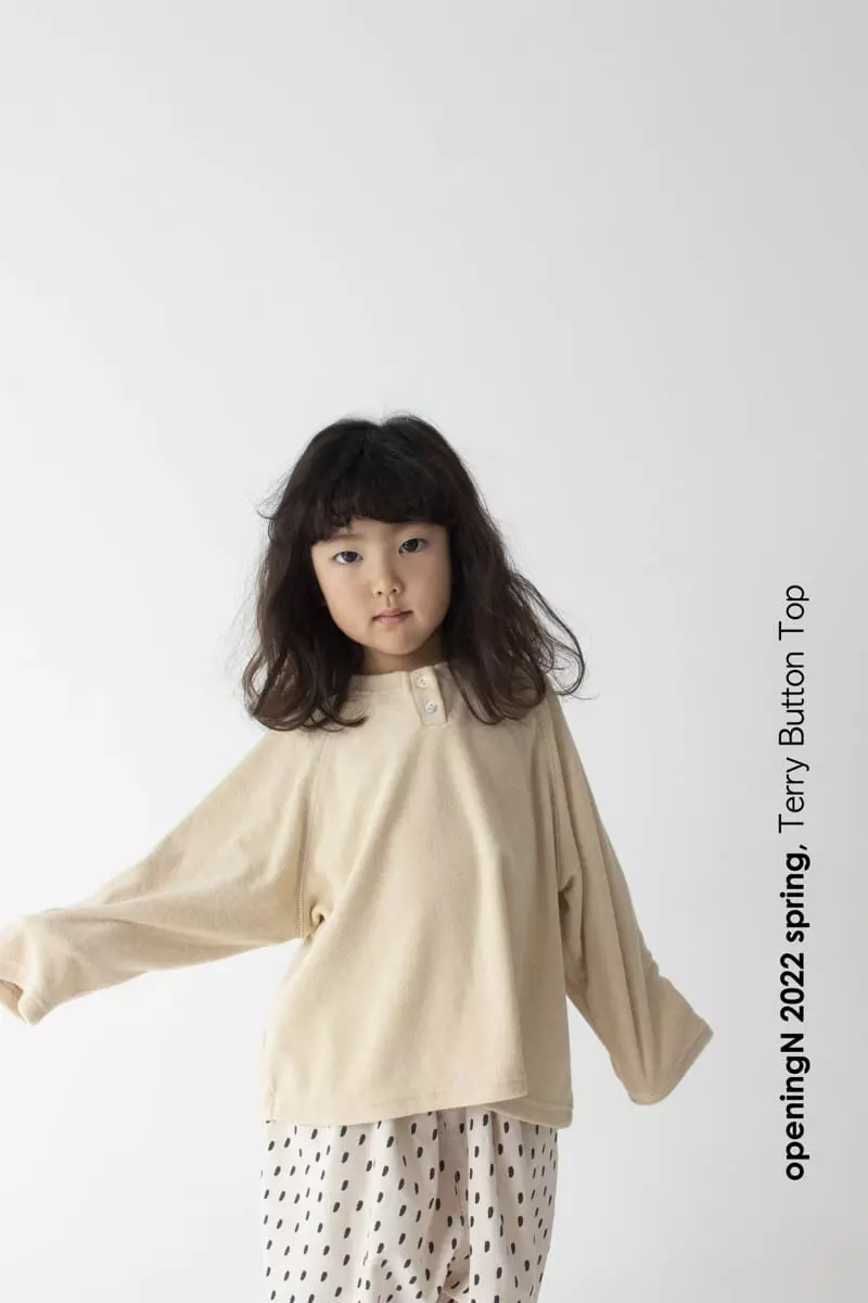 Opening & - Korean Children Fashion - #childofig - Terry Button Tee - 12