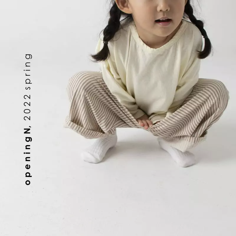 Opening & - Korean Children Fashion - #childrensboutique - Milky Stripes Pants - 7