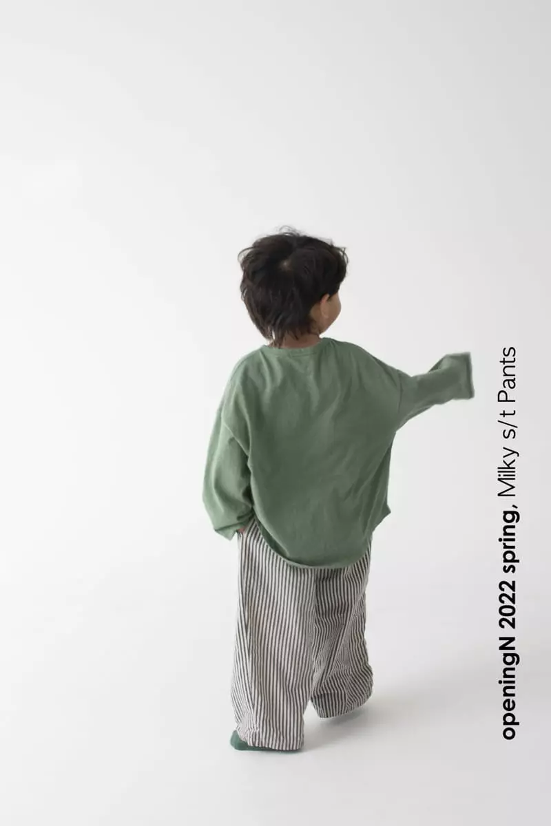 Opening & - Korean Children Fashion - #designkidswear - Milky Stripes Pants - 8