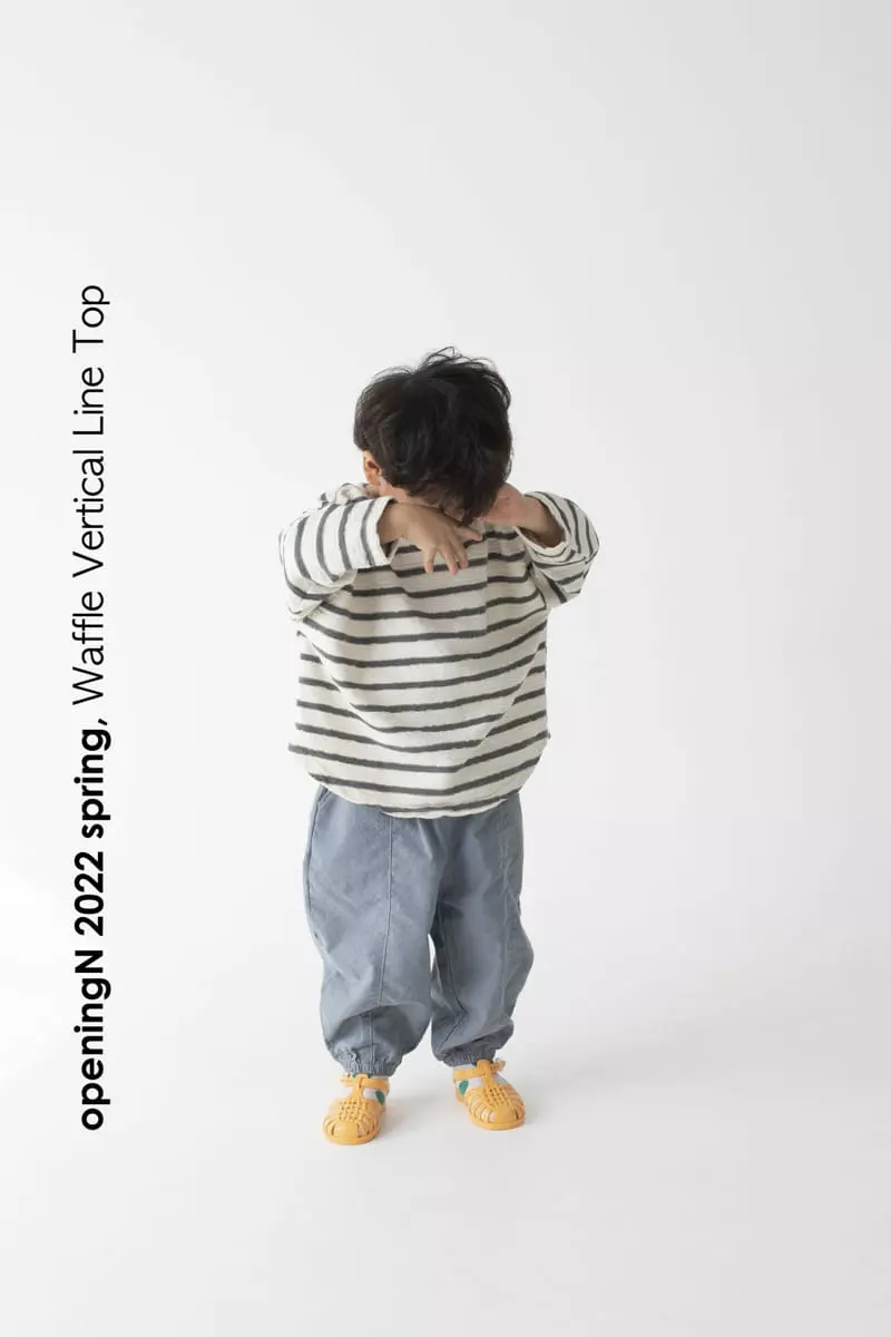 Opening & - Korean Children Fashion - #discoveringself - Waffle Stripes Tee - 2