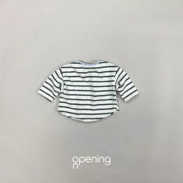 Opening & - Korean Children Fashion - #kidsshorts - Waffle Stripes Tee - 2