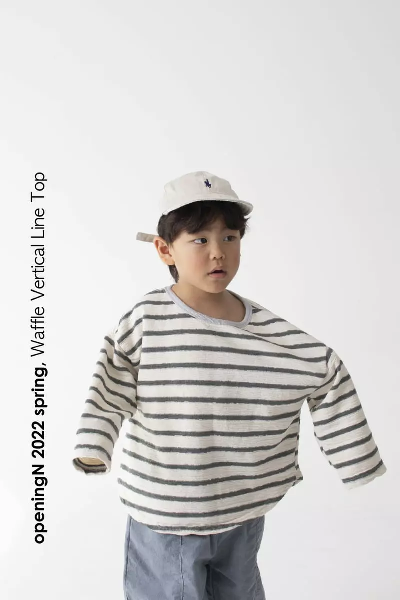 Opening & - Korean Children Fashion - #fashionkids - Waffle Stripes Tee - 4