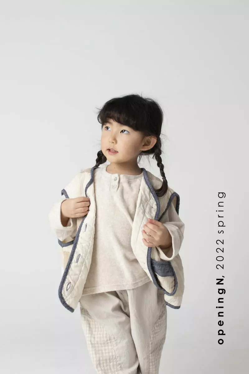 Opening & - Korean Children Fashion - #kidsshorts - Terry Button Tee