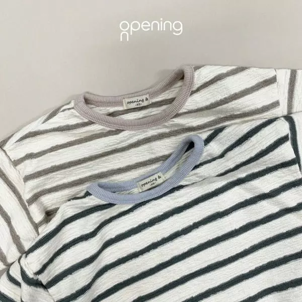 Opening & - Korean Children Fashion - #littlefashionista - Waffle Stripes Tee - 6