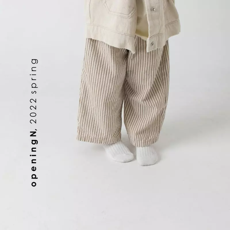 Opening & - Korean Children Fashion - #littlefashionista - Milky Stripes Pants