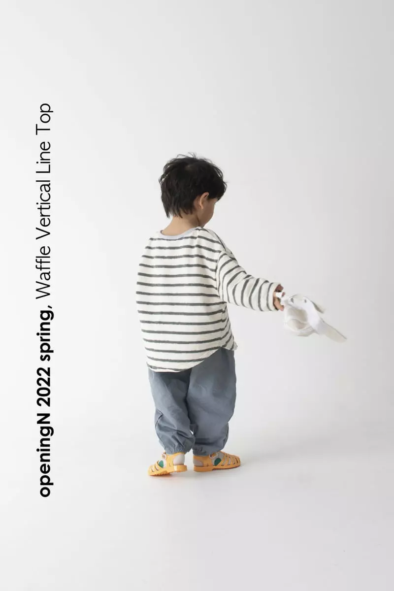 Opening & - Korean Children Fashion - #littlefashionista - Waffle Stripes Tee - 8