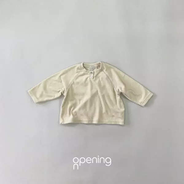 Opening & - Korean Children Fashion - #littlefashionista - Terry Button Tee - 4