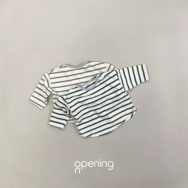 Opening & - Korean Children Fashion - #magicofchildhood - Waffle Stripes Tee - 7