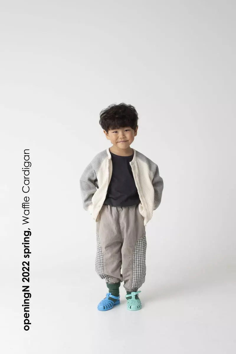 Opening & - Korean Children Fashion - #magicofchildhood - Cream Waffle Cardigan - 5
