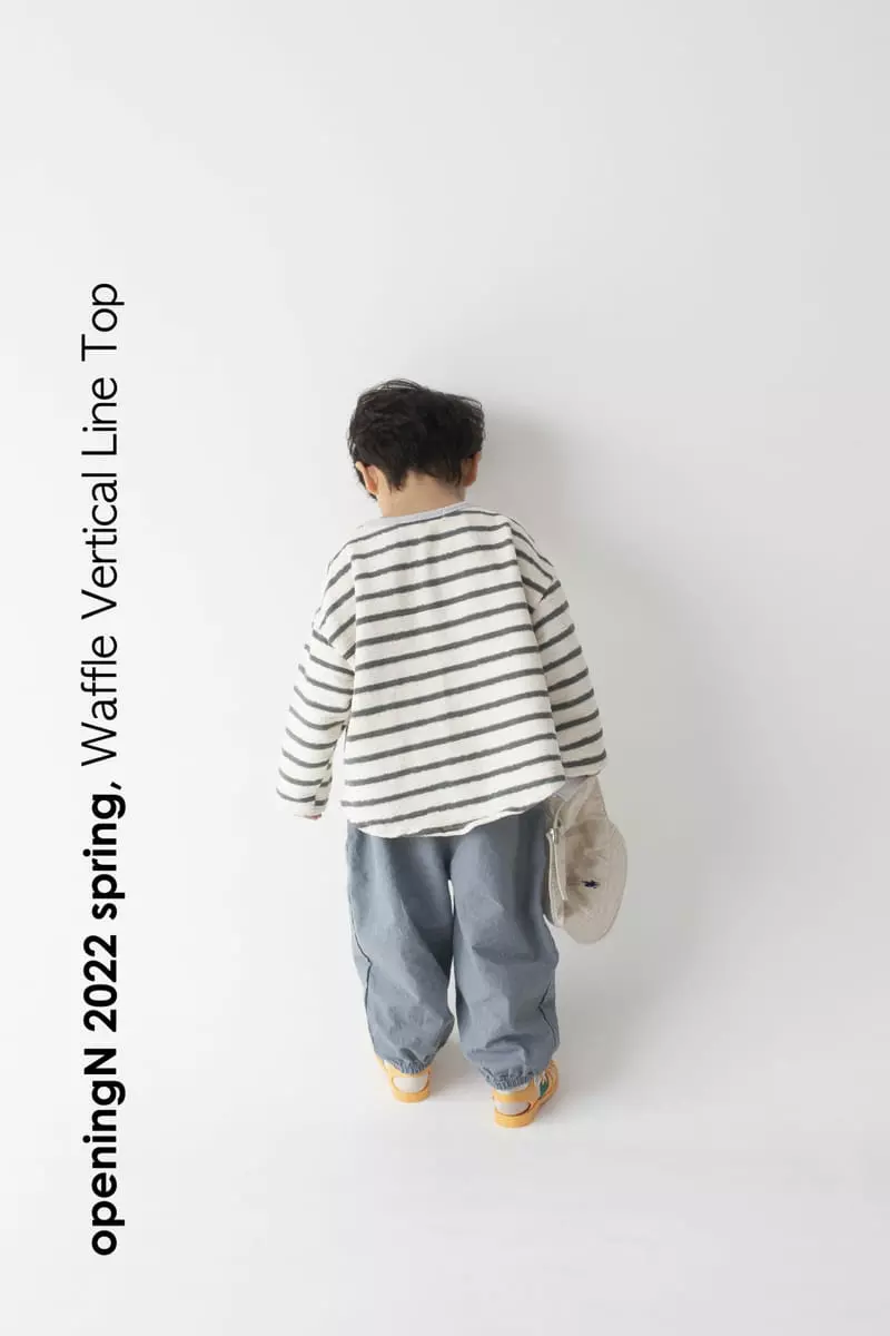 Opening & - Korean Children Fashion - #minifashionista - Waffle Stripes Tee - 10