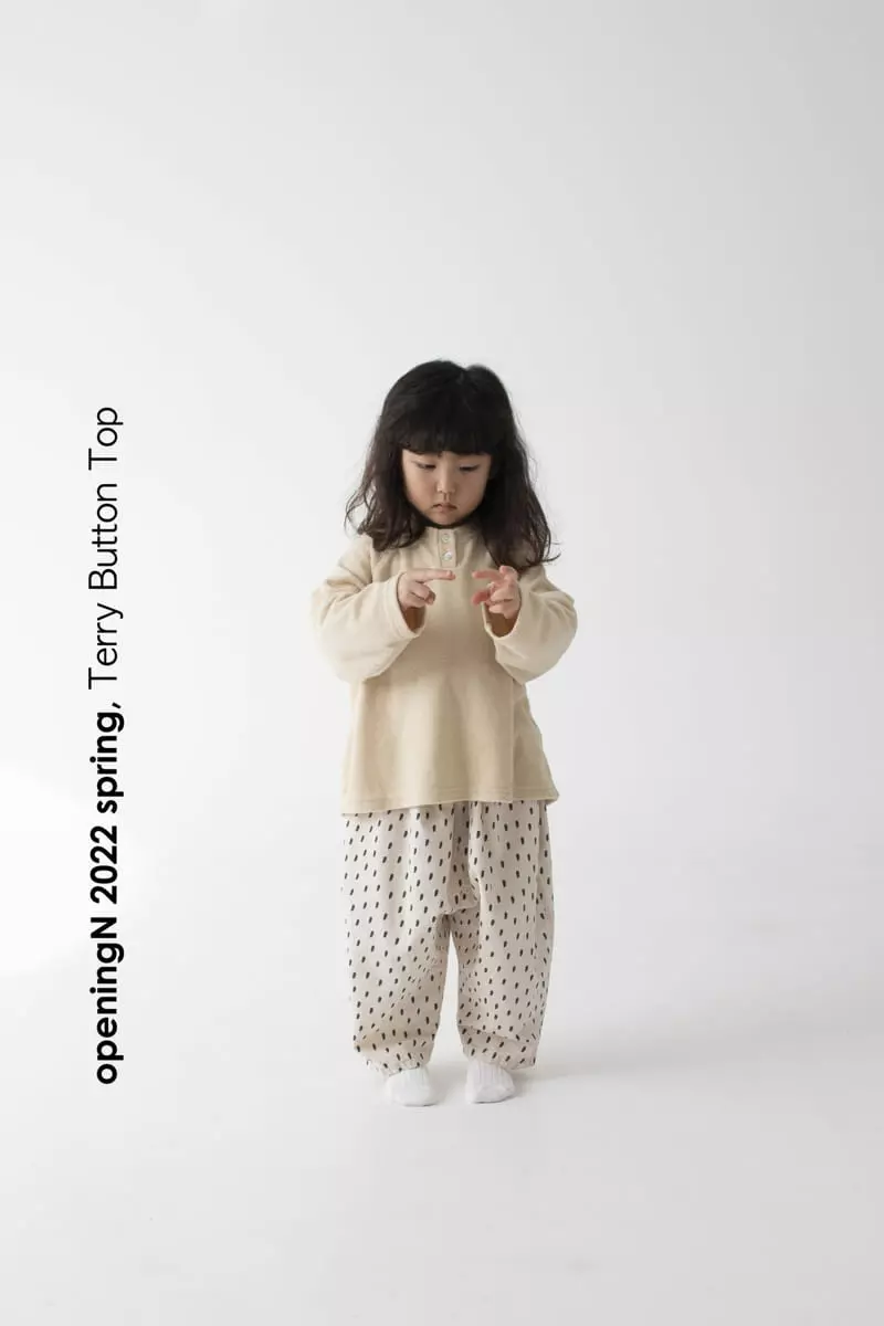 Opening & - Korean Children Fashion - #minifashionista - Terry Button Tee - 7