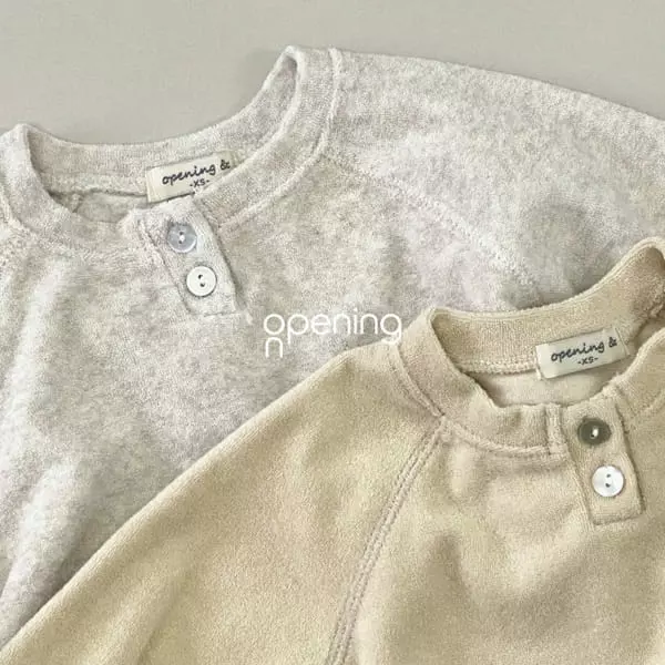 Opening & - Korean Children Fashion - #prettylittlegirls - Terry Button Tee - 6