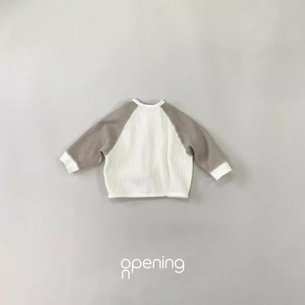 Opening & - Korean Children Fashion - #prettylittlegirls - Cream Waffle Cardigan - 3
